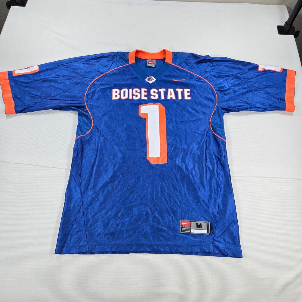 Vintage Nike Team Boise State University #1 Blue Football Jersey Men Size Medium